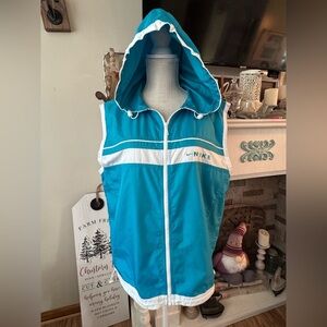 Blue Y2K retro Nike Synch Hoodie Sleeveless Windbreaker VGUC Size Large